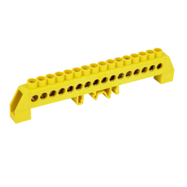 Шина PE "земля" в комб. DIN-изол. "Стойка" ШНИ-8х12-16-КС-Ж, IEK YNN10-812-16DP-K05