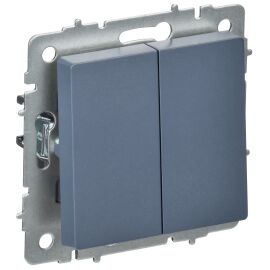 BRITE Выключатель 2-клавишный перекрестный 10А ВС10-2-3-БрМ маренго IEK