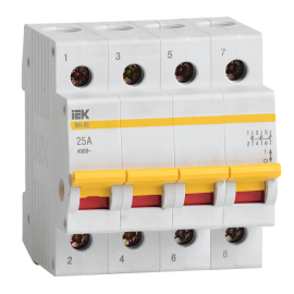Выключатель нагрузки (мини-рубильник) ВН-32 4Р 25А, IEK MNV10-4-025