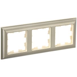 BRITE Рамка 3-местная РУ-3-Бр бежевый/шампань IEK