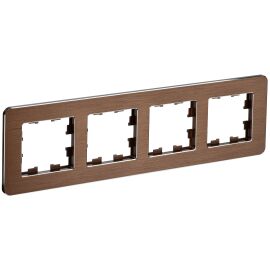 BRITE Рамка 4-местная РУ-4-1-Бр металл коричневый RE AL IEK