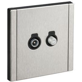 FORTE&PIANO Розетка двойная TV+SAT FP738M металл никель IEK