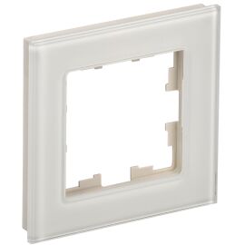 BRITE Рамка 1 -местная РУ-1-2-БрВа стекло ванильный IEK