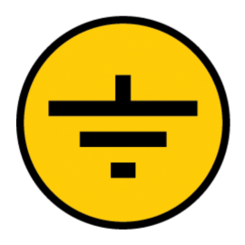 Этикетка самоклеящаяся: 30х30мм, символ "Заземление", IEK YPC20-ZAZEM-1-096