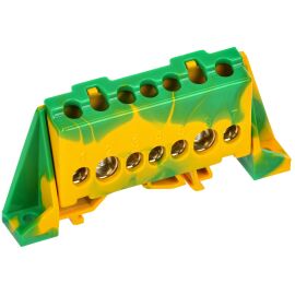 TEKFOR Шина PE "земля" в комбинированном DIN-изоляторе "Стойка" 8х12-7-ЖЗ IEK