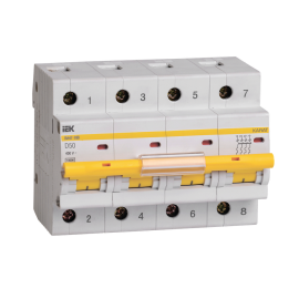 Выключатель автоматический ВА47-100 4Р 50А 10кА х-ка D, IEK MVA40-4-050-D