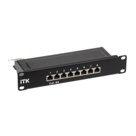 Патч-панель 1U, 10", 8хRJ45, STP, кат.6A, Dual IDC, ITK PP08-1UC6AS-D05-10