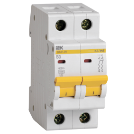 Выключатель автоматический ВА47-29 2P 3А 4,5кА х-ка В, IEK MVA20-2-003-B