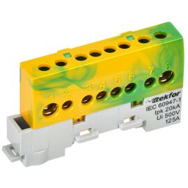 TEKFOR Шина PE "земля" изолированная на универсальном держателе 8х12-8-ЖЗ IEK