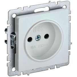 BRITE Розетка 1-местная без заземления с защитными шторками 10А РСш10-2-БрЖ жемчуг IEK