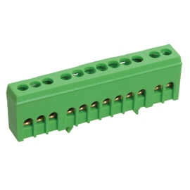 Шина PE "земля" в корп. изол. на DIN-рейку ШНИ-6х9-12-К-З, IEK YNN10-69-12KD-K06