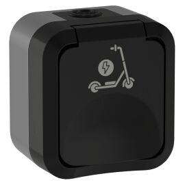 TORS Розетка 1-местная с заземлением защитными шторками и крышкой с иконкой самокат 16А IP55 TS121 г