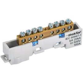 TEKFOR Шина N "ноль" неизолированная на универсальном держателе 6х9-8-С IEK