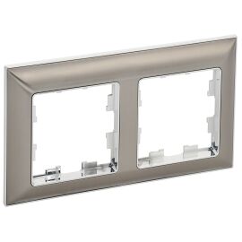 BRITE Рамка 2-местная РУ-2-Бр металл хром/никель IEK