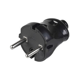 Вилка разборная прямая ВПп20-02-Ст, без з/к, 6А, черная, IEK EVP20-06-01-K02