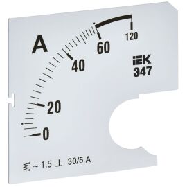 Шкала сменная для амперметра Э47 60/5А класс точности 1,5 72х72мм IEK