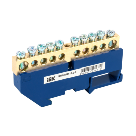 Шина N "ноль" на DIN-изол. ШНИ-8х12-10-Д-С, IEK YNN10-812-10D-K07