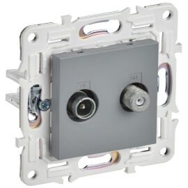 SKANDY Розетка двойная TV+SAT SK-A13Gr серый IEK