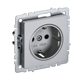 Розетка 1-местная, 16А, с заземл., без защ. шторок, IEK BR-R11-16-K47