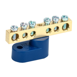 Шина N "ноль" на одном угловом изол. ШНИ-6х9-6-У1-С, IEK YNN10-69-6C1-K07