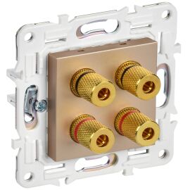 SKANDY Аудиорозетка 4-местная SK-A01Sa песочный IEK