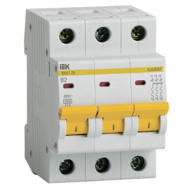 Выключатель автоматический ВА47-29 3P 2А 4,5кА х-ка В, IEK MVA20-3-002-B