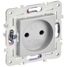 SKANDY Розетка без заземления без защитных шторок 10А SK-R02S серебряный IEK