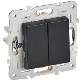 SKANDY Выключатель 2-клавишный перекрестный 10А SK-V06Bl черный IEK