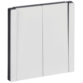 FORTE&PIANO Выключатель 2-клавишный проходной 10А FP207M металл белый IEK