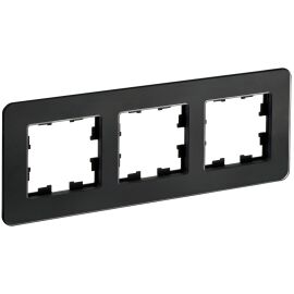 BRITE Рамка 3-местная РУ-3-2-Бр стекло черный RE IEK