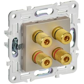 SKANDY Аудиорозетка 4-местная SK-A01Sh шампань IEK