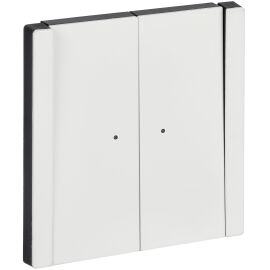 FORTE&PIANO Выключатель 2-клавишный проходной с индикацией 10А FP208M металл белый IEK