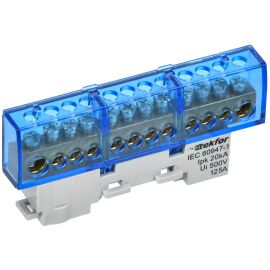 TEKFOR Шина N "ноль" изолированная на универсальном держателе 8х12-12-С IEK