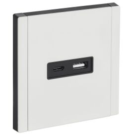 FORTE&PIANO Розетка USB A+C 3,1А FP250M металл белый IEK