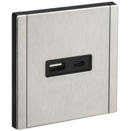 FORTE&PIANO Розетка USB A+C 3,1А FP750M металл никель IEK