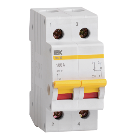 Выключатель нагрузки (мини-рубильник) ВН-32 2Р 100А, IEK MNV10-2-100