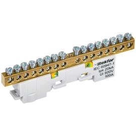 TEKFOR Шина PE "земля" неизолированная на универсальном держателе 6х9-16-Ж IEK