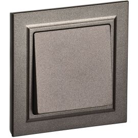 BRITE Выключатель 1-клавишный 10А в сборе ВСР10-1-0-БрТБ темная бронза IEK