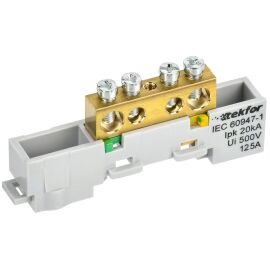 TEKFOR Шина PE "земля" неизолированная на универсальном держателе 8х12-4-Ж IEK