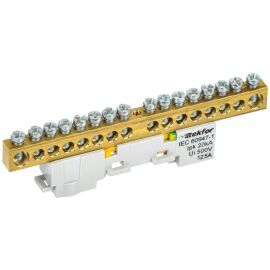 TEKFOR Шина PE "земля" неизолированная на универсальном держателе 8х12-16-Ж IEK