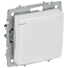 BRITE Розетка 1-местная с заземлением с защитными шторками и крышкой 16А IP44 РСбш10-3-44-БрАБ аркти