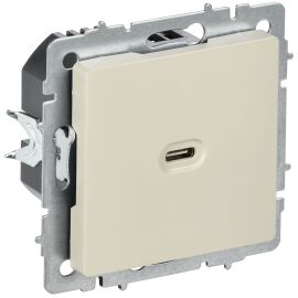 BRITE Розетка USB C 65Вт высокоскоростная зарядка РЮ12-1-БрКр бежевый IEK