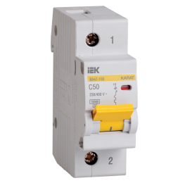 Выключатель автоматический ВА47-100 1Р 50А 10 кА х-ка С, IEK MVA40-1-050-C
