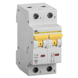 Выключатель автоматический ВА47-60М 2P 16A 6кА х-ка C, IEK MVA31-2-016-C