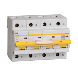 Выключатель автоматический ВА47-100 4Р 40А 10кА х-ка D, IEK MVA40-4-040-D