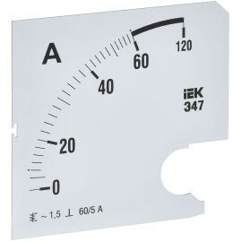 Шкала сменная для амперметра Э47 60/5А класс точности 1,5 96х96мм IEK