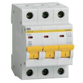 Выключатель автоматический ВА47-29 3P 25А 4,5кА х-ка C, IEK MVA20-3-025-C