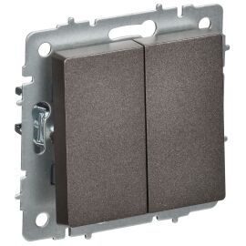 BRITE Выключатель 2-клавишный перекрестный 10А ВС10-2-3-БрТБ темная бронза IEK