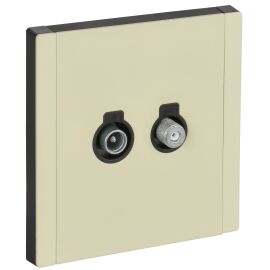 FORTE&PIANO Розетка двойная TV+SAT FP838M металл серый сланец IEK