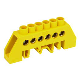 Шина PE "земля" в комб. DIN-изол. "Стойка" ШНИ-8х12-6-КС-Ж, IEK YNN10-812-6DP-K05